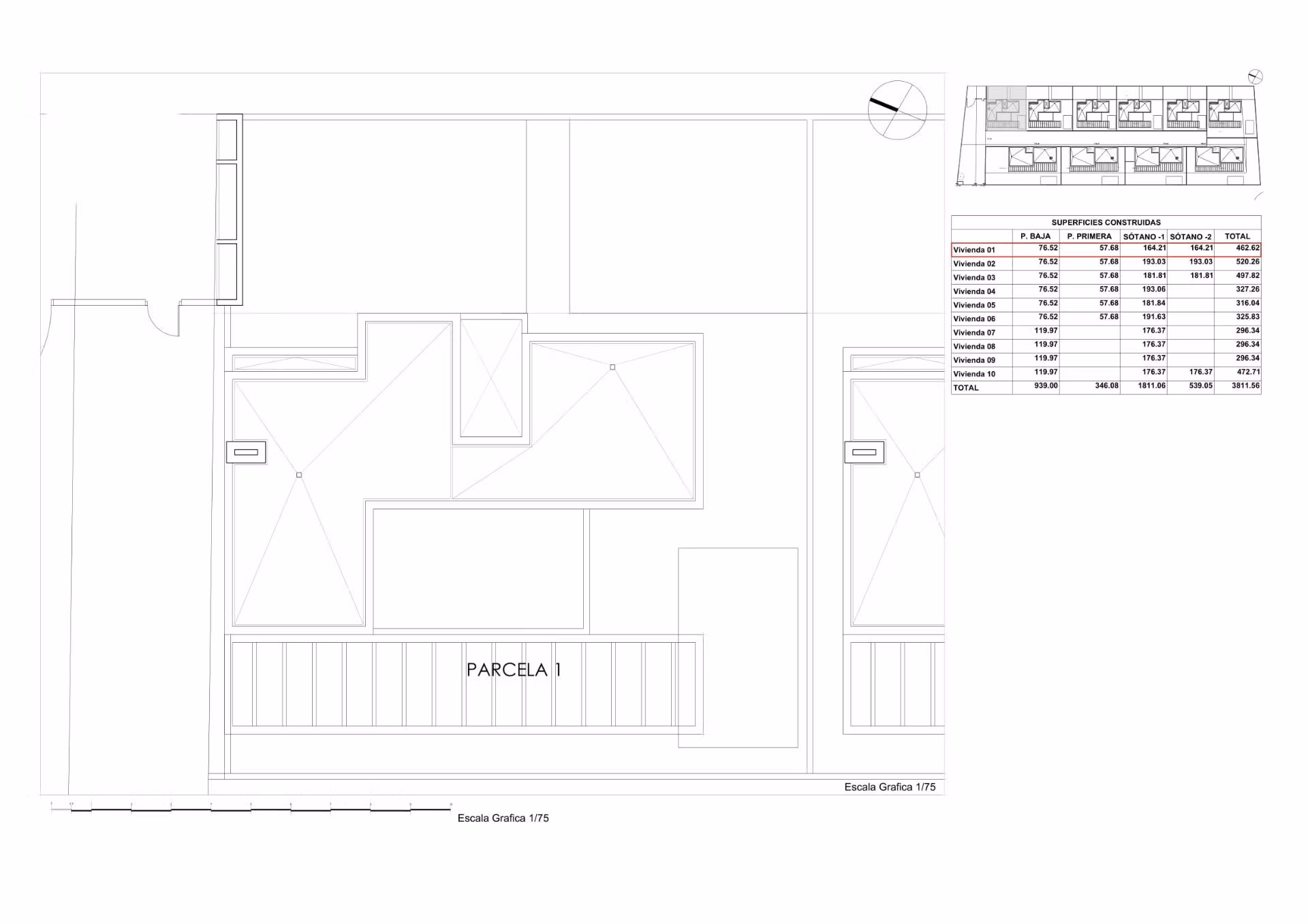 Architectural floor plan of spacious new build 3 bedroom villa in Finestrat, highlighting the layout and private pool area with sea views.