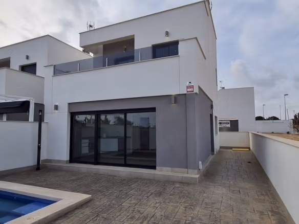 Elegant contemporary 3-bedroom villa with private pool and spacious terrace in Orihuela Costa new build development.