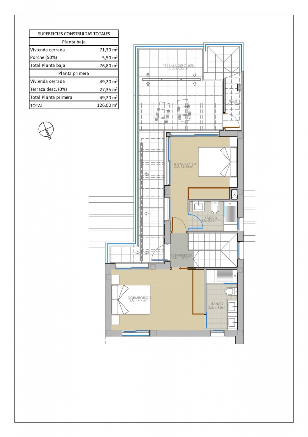 NEW-BUILD-VILLAS-IN-PILAR-DE-LA-HORADADA-ON-THE-GOLF-COURSE-10 Modern bright first-floor layout of spacious two-bedroom new build villa in Pilar de la Horadada golf course development