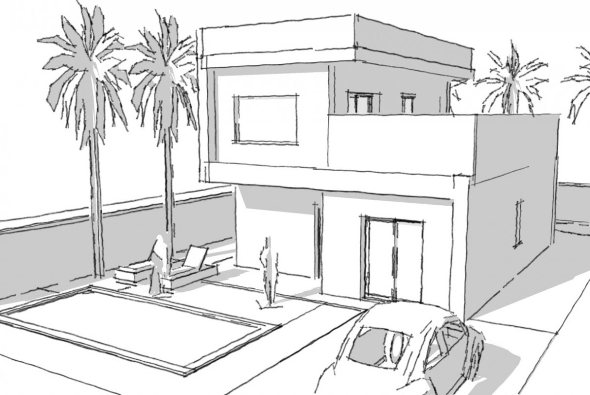 Modern elegant 3-bedroom villa with private pool and spacious terrace on a generous plot in sunny Rojales, Costa Blanca.
