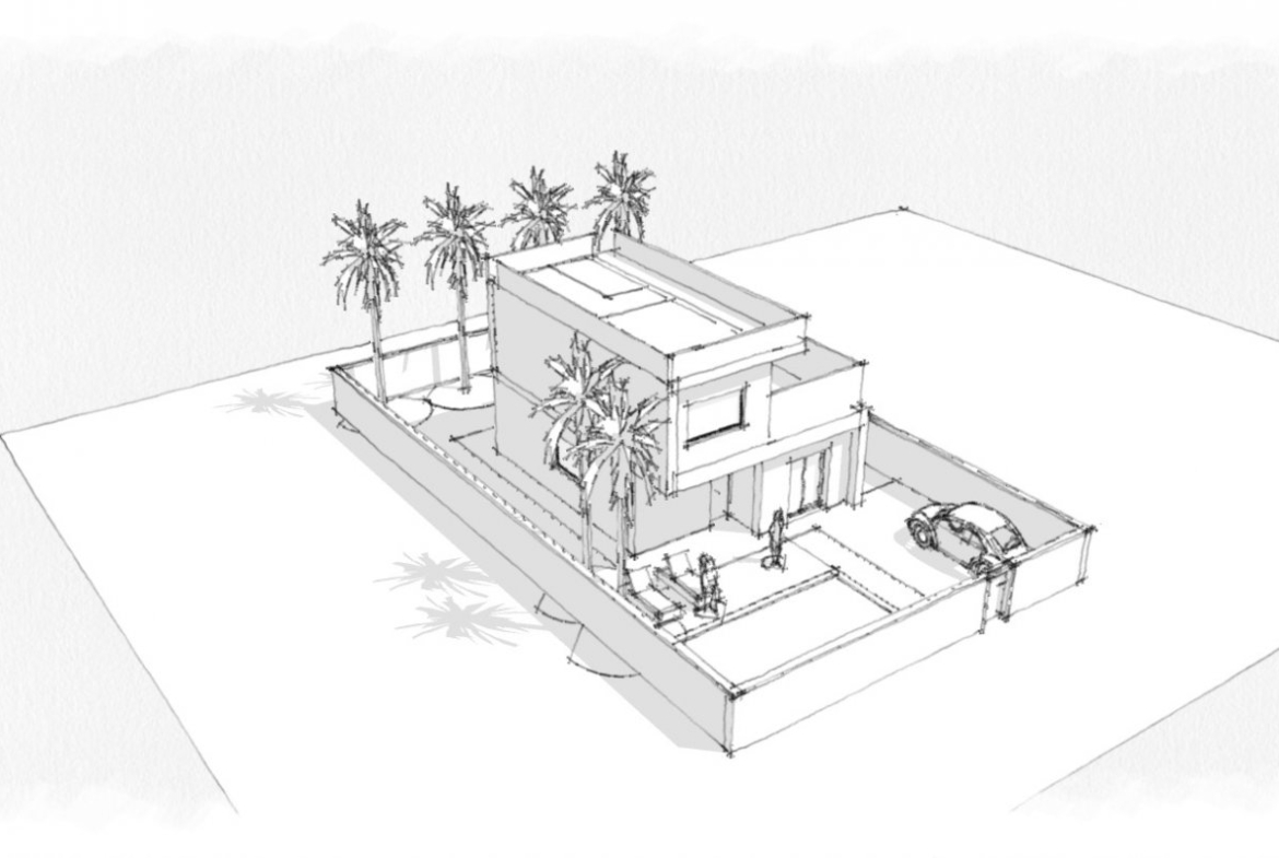 Modern elegant 3-bedroom villa with landscaped garden and private driveway on spacious plot in Rojales, Costa Blanca.