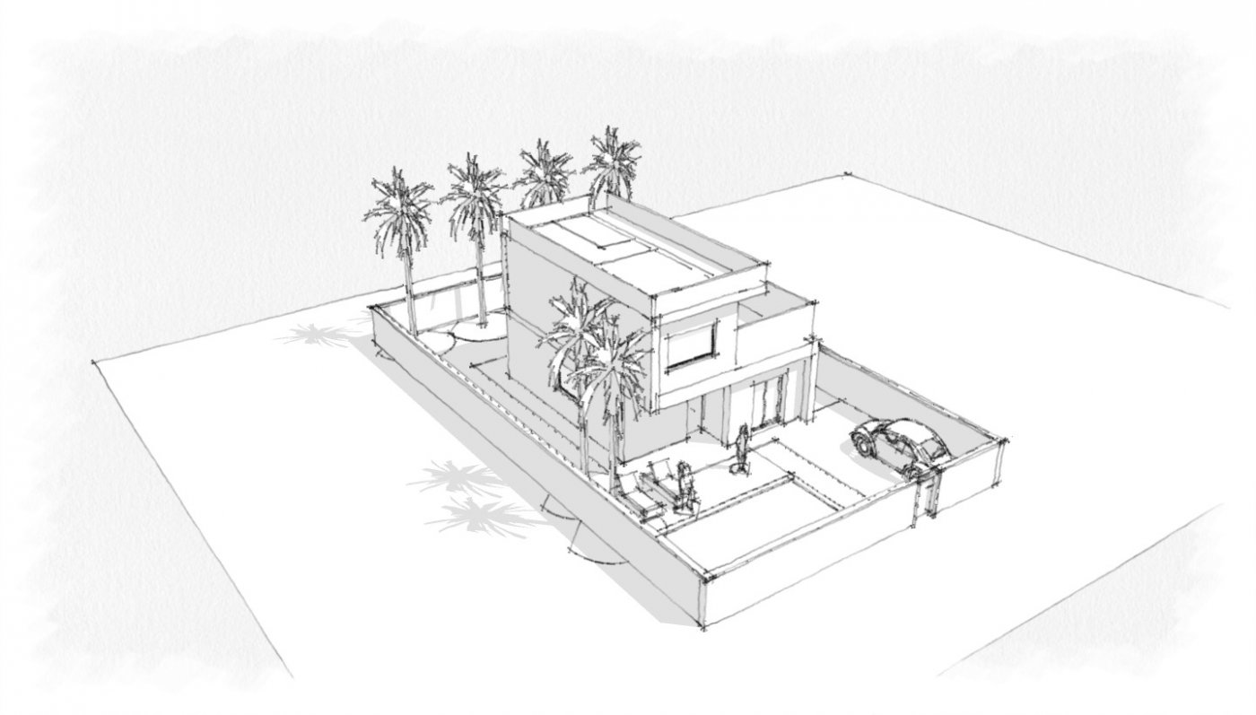 Modern elegant 3-bedroom villa with landscaped garden and private driveway on spacious plot in Rojales, Costa Blanca.