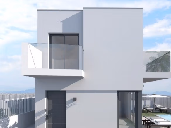 Moderne elegante nieuwbouwvilla met 3 slaapkamers, lichte terrassen en zwembad op een ruim perceel in Rojales, Costa Blanca.