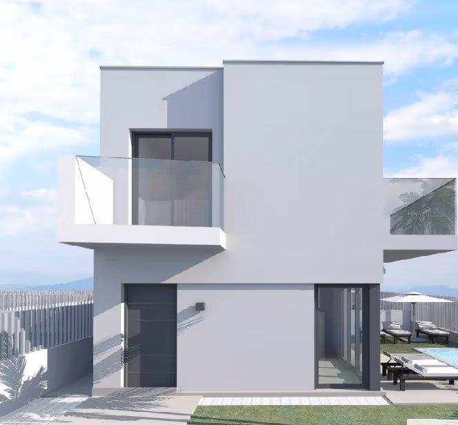 Moderne elegante nieuwbouwvilla met 3 slaapkamers, lichte terrassen en zwembad op een ruim perceel in Rojales, Costa Blanca.