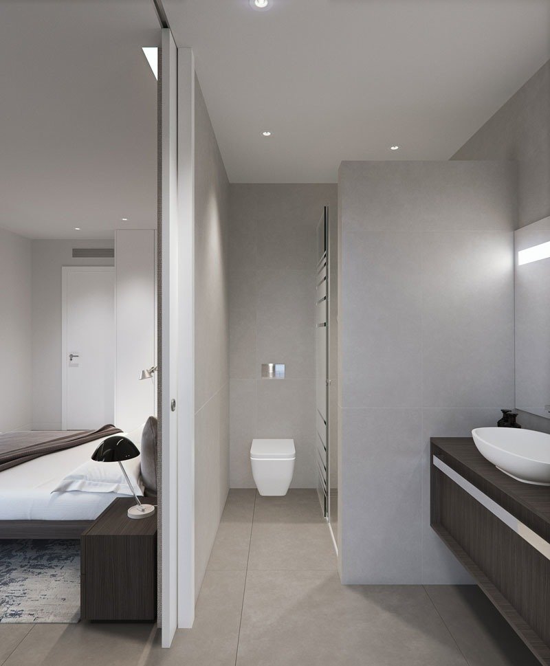 Modern, sleek bathroom with minimalist design and elegant fixtures in a new build villa in Torre de la Horadada