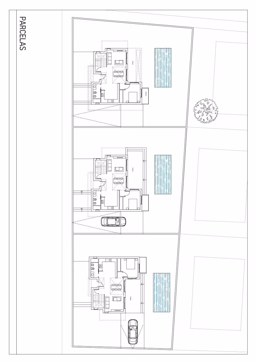 NEW-BUILD-VILLAS-IN-TORREVIEJA-11 Architectural floor plans of a modern new build 3-bedroom villa with private pool in sunlit Aguas Nuevas, Torrevieja.