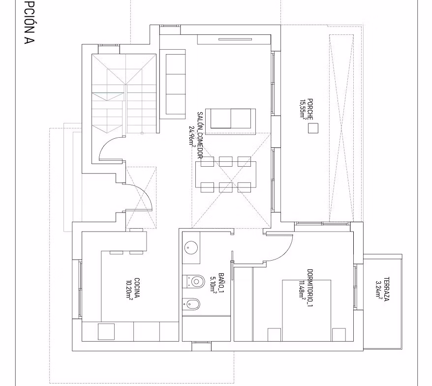 NEW-BUILD-VILLAS-IN-TORREVIEJA-5 Spacious open-plan ground floor layout of modern 3-bedroom villa with terrace in Aguas Nuevas, Torrevieja.