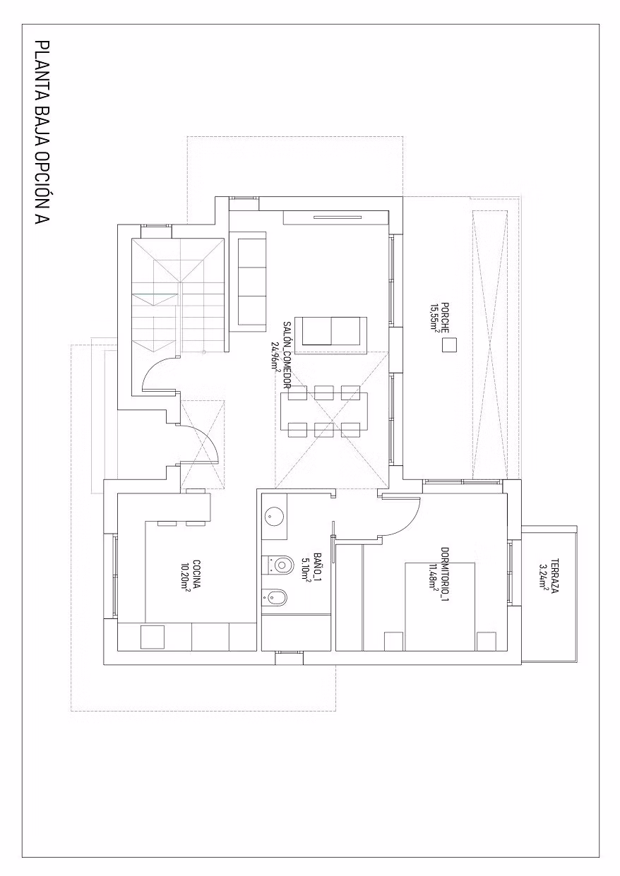 NEW-BUILD-VILLAS-IN-TORREVIEJA-5 Spacious open-plan ground floor layout of modern 3-bedroom villa with terrace in Aguas Nuevas, Torrevieja.