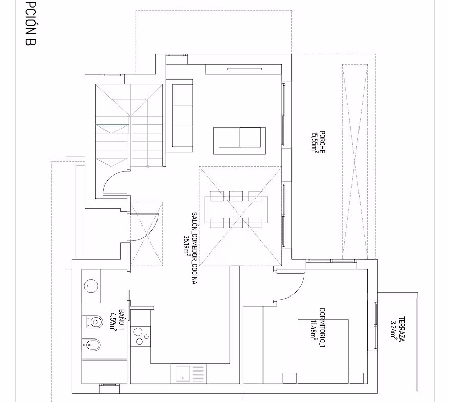 NEW-BUILD-VILLAS-IN-TORREVIEJA-6 Spacious modern open-plan living area and kitchen layout in 3-bedroom villa with solarium in Aguas Nuevas, Torrevieja