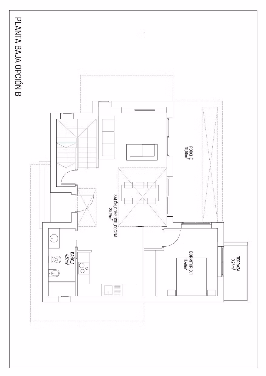 NEW-BUILD-VILLAS-IN-TORREVIEJA-6 Spacious modern open-plan living area and kitchen layout in 3-bedroom villa with solarium in Aguas Nuevas, Torrevieja