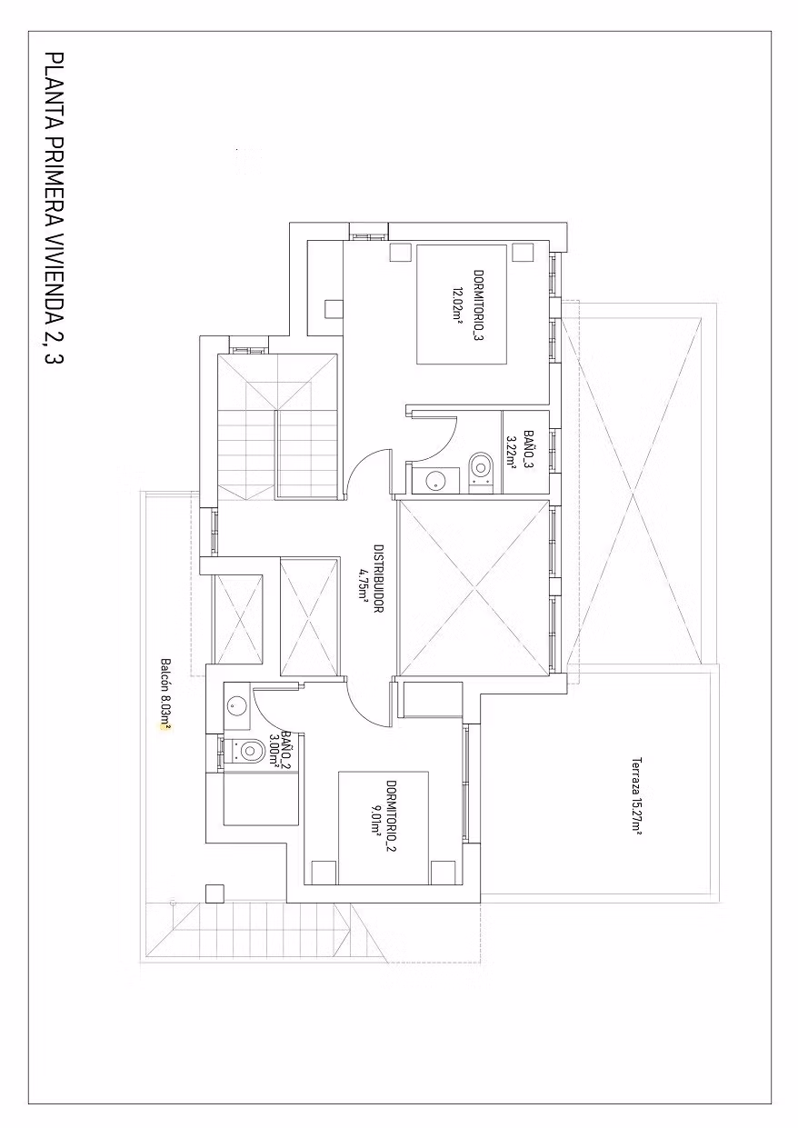 NEW-BUILD-VILLAS-IN-TORREVIEJA-8 Detailed architectural floor plan of modern 3-bedroom villa with spacious solarium in Aguas Nuevas, Torrevieja.