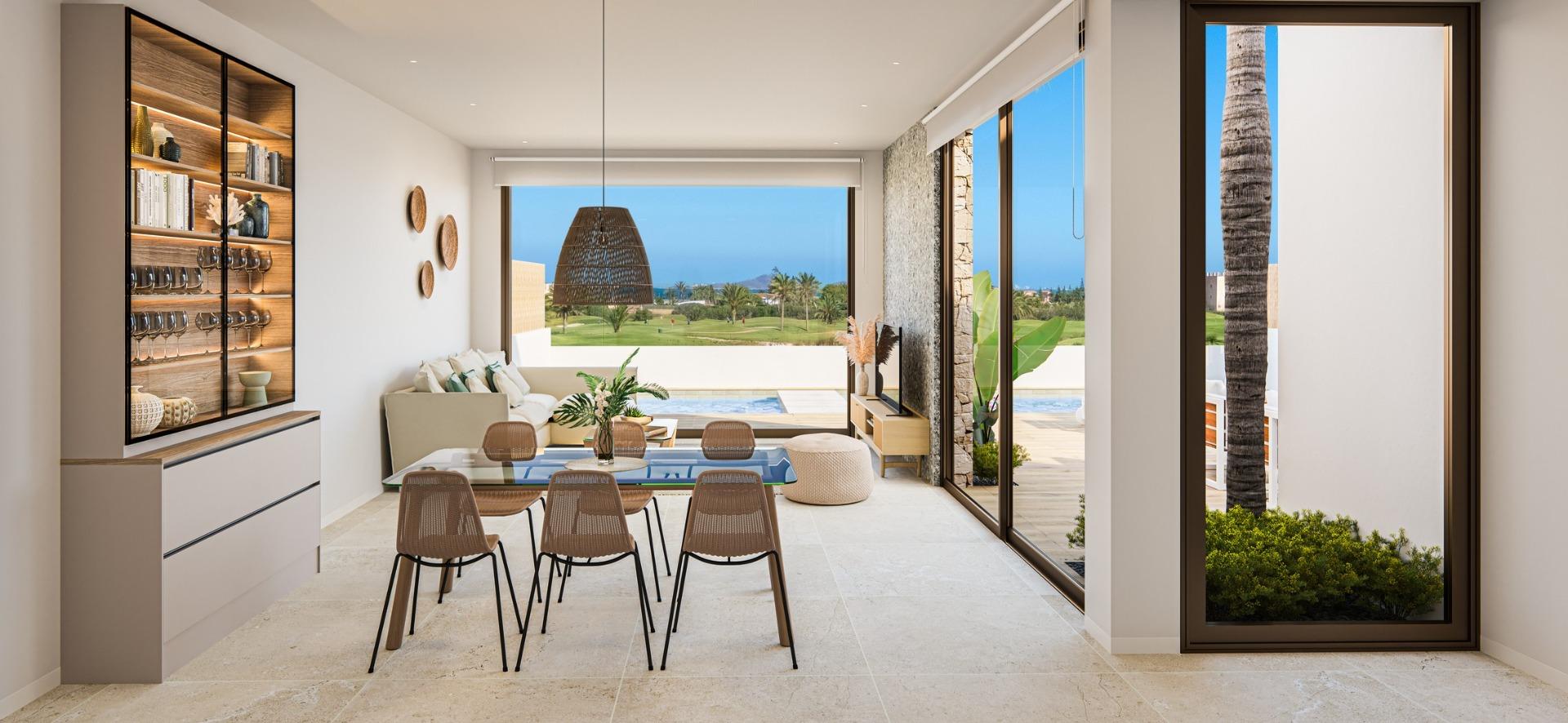 Exclusive New Build Single-Level 3 Bedroom Villa with Private Pool for Sale Frontline to Serena Golf in Los Alcazares