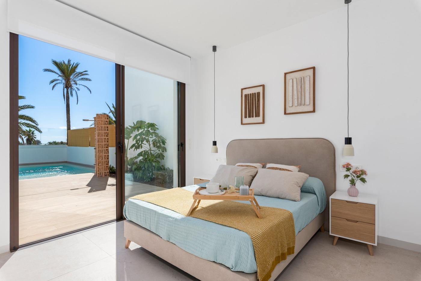 Exclusive New Build Single-Level 3 Bedroom Villa with Private Pool for Sale Frontline to Serena Golf in Los Alcazares