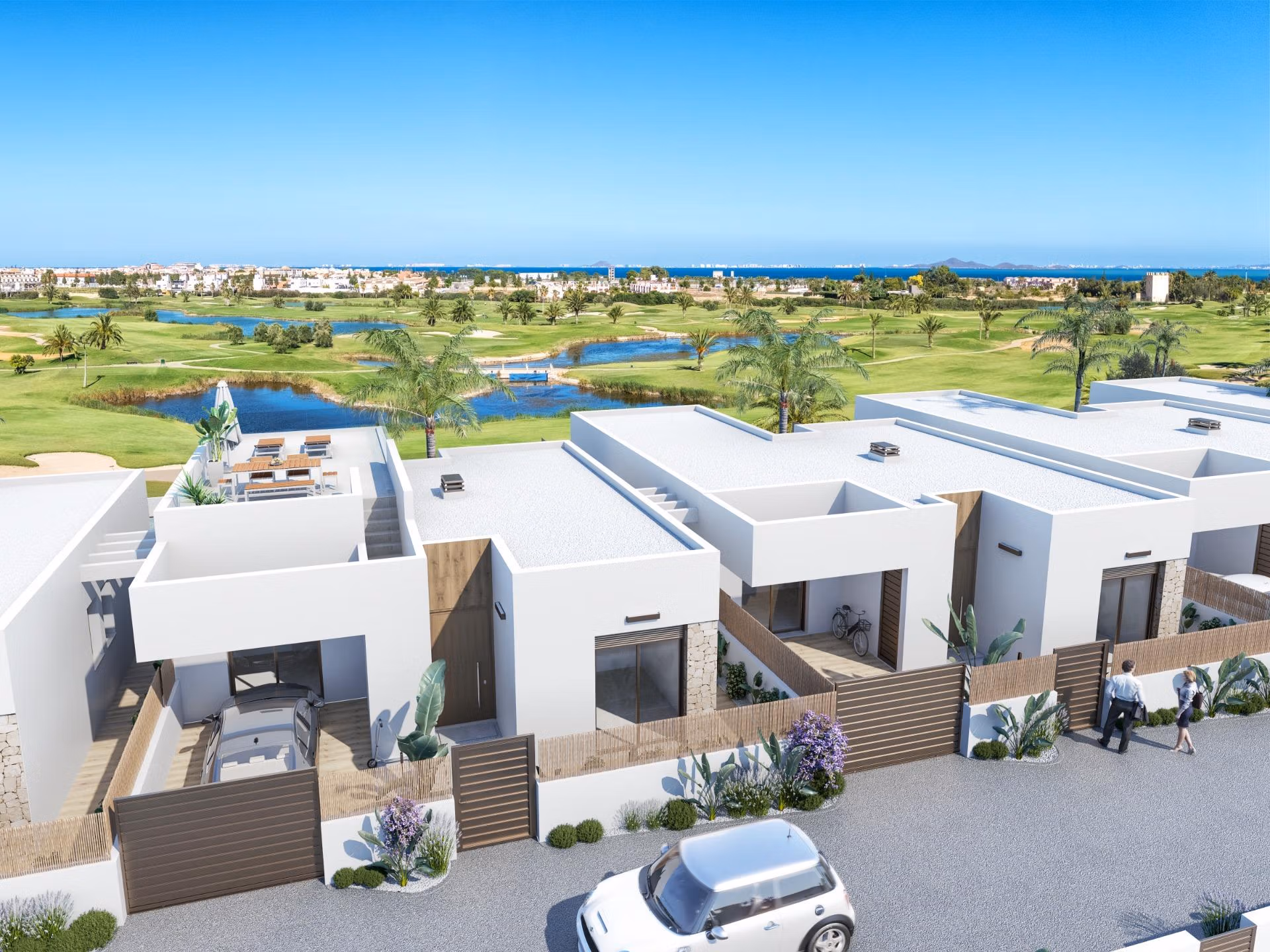 Modernes Neubau-Erdgeschossapartment mit 2 Schlafzimmern und Garten in erster Linie zu Serena Golf in Los Alcazares