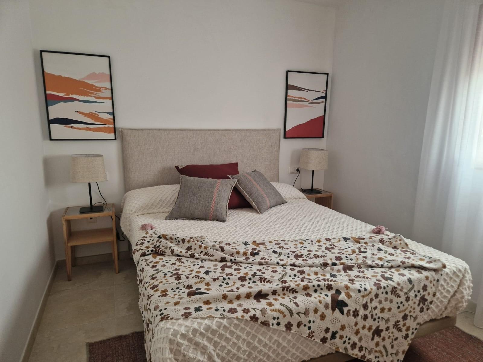 Bright and cozy bedroom in modern 1-bedroom apartment with elegant decor in Avileses, Murcia new build property for sale