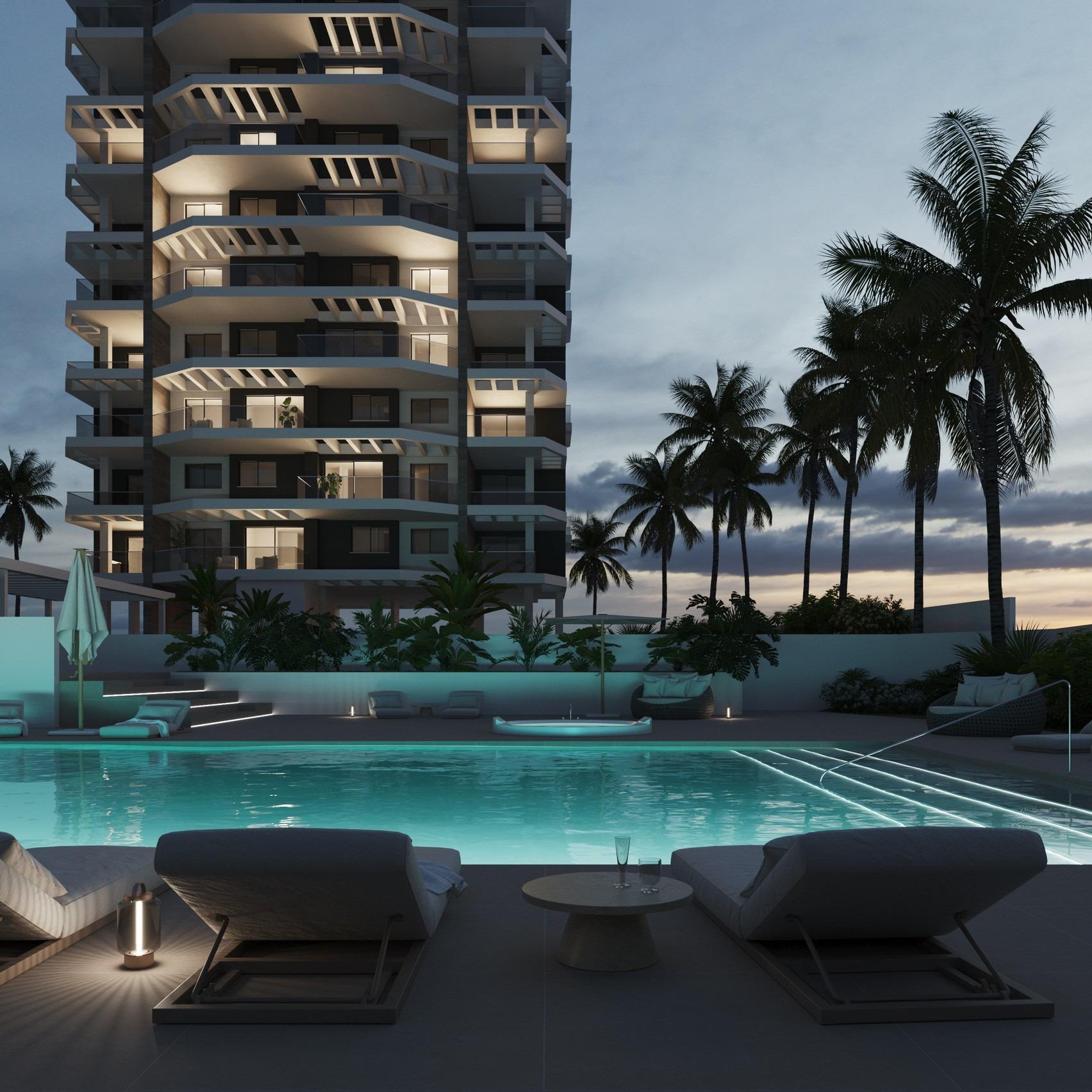 Modern New Build 2 Bedroom Apartment with Sea Views for Sale in Calpe, 200 m from Arenal Beach