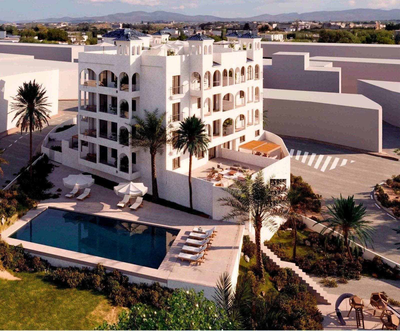 Elegant modern 2-bedroom penthouse with sun-drenched solarium and communal pool in Bigastro, Costa Blanca