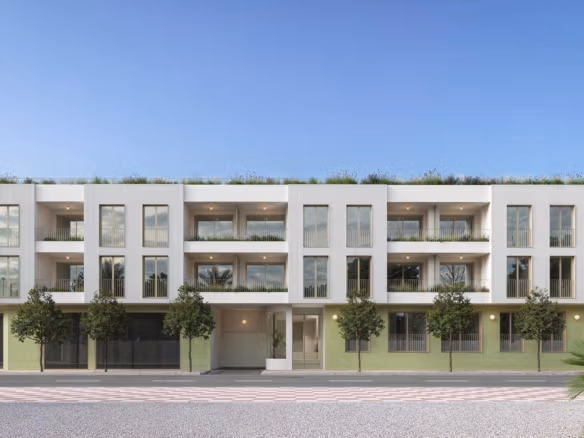 Modern three-story new build apartment complex in Jacarilla with spacious terraces and landscaped ground floor patios