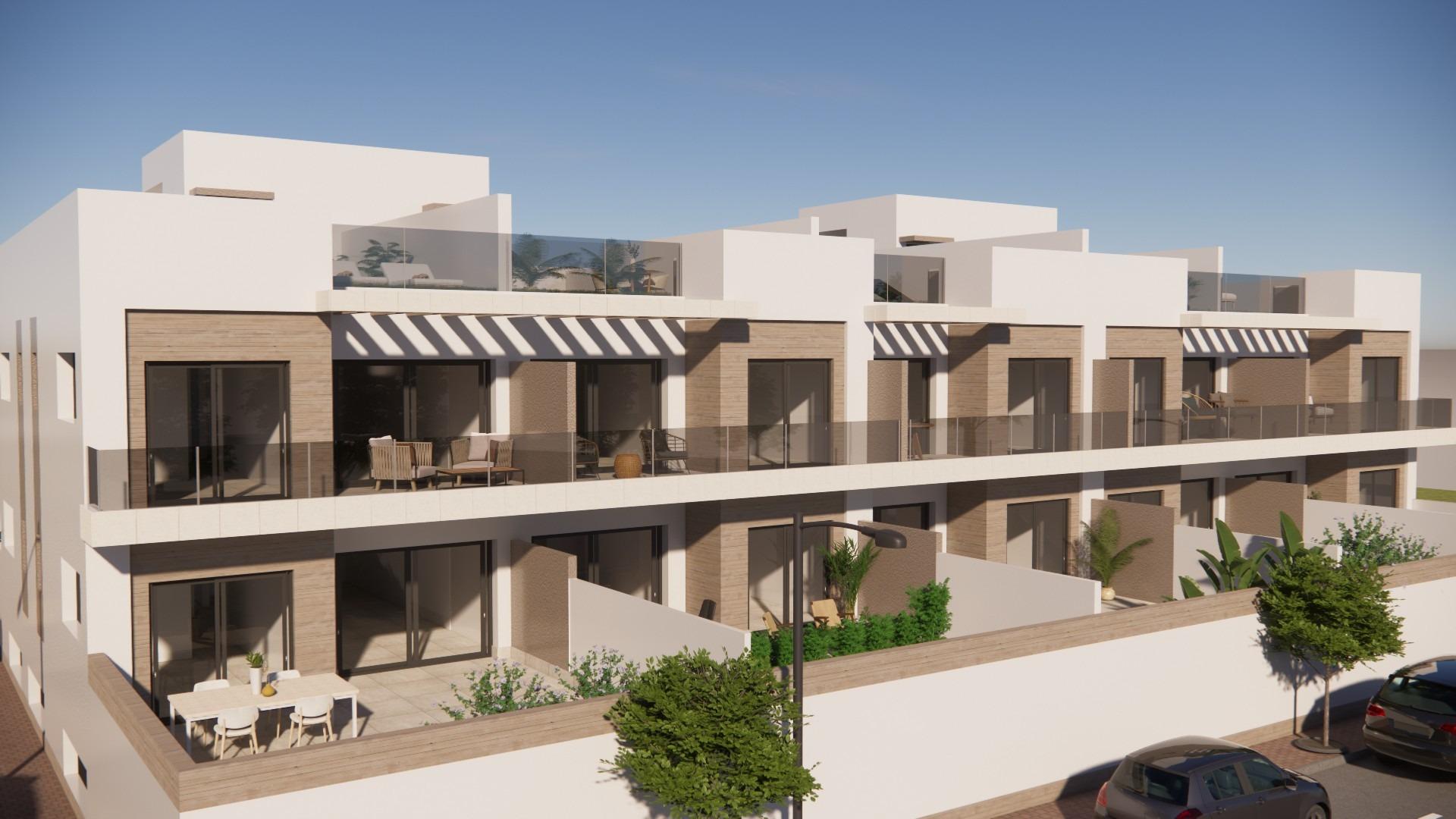 Modern new build 2-bedroom ground floor apartments with spacious sun-drenched terraces in upscale Rojales, Costa Blanca South.