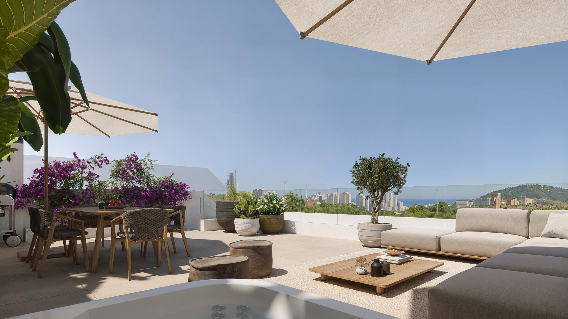 Modern New Build 2 Bedroom Apartment with Communal Pool for Sale in Balcón de Finestrat, Costa Blanca