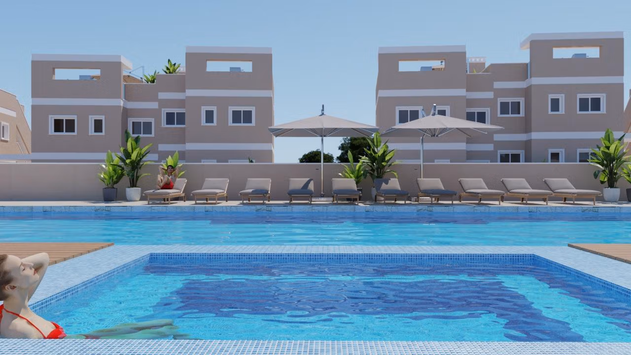 New-Build-Bungalows-in-Lo-Romero-Golf-Resort-Pilar-de-la-Horadada-2 Modern top floor 3-bedroom apartment with sun-drenched pool and spacious solarium at Lo Romero Golf, Pilar de la Horadada.