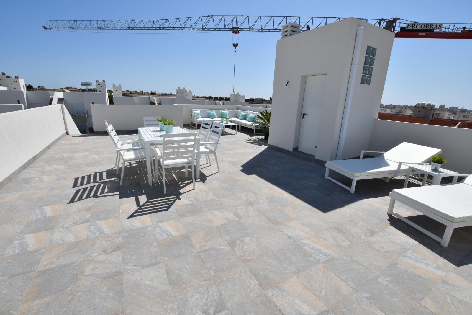 Spacious New Build 3 Bedroom Top Floor Apartment with Solarium and Sea Views for Sale in San Miguel de Salinas