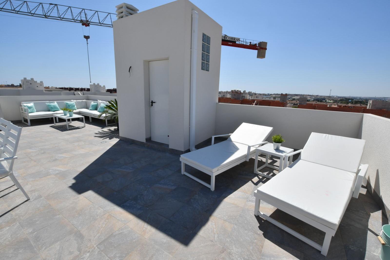 Spacious New Build 3 Bedroom Top Floor Apartment with Solarium and Sea Views for Sale in San Miguel de Salinas