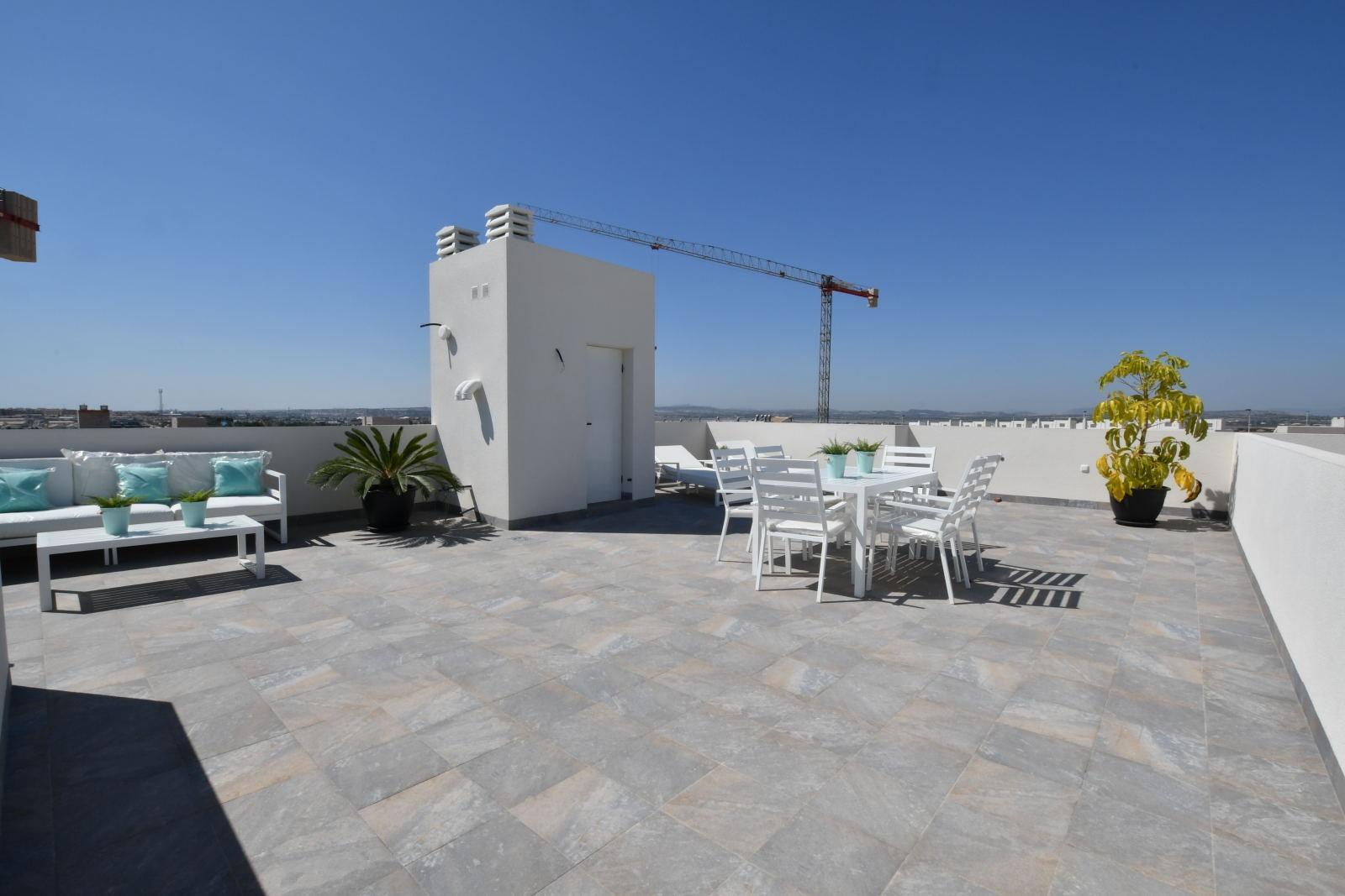 New Build 2 Bedroom Top Floor Apartment with Solarium and Sea Views for Sale in San Miguel de Salinas
