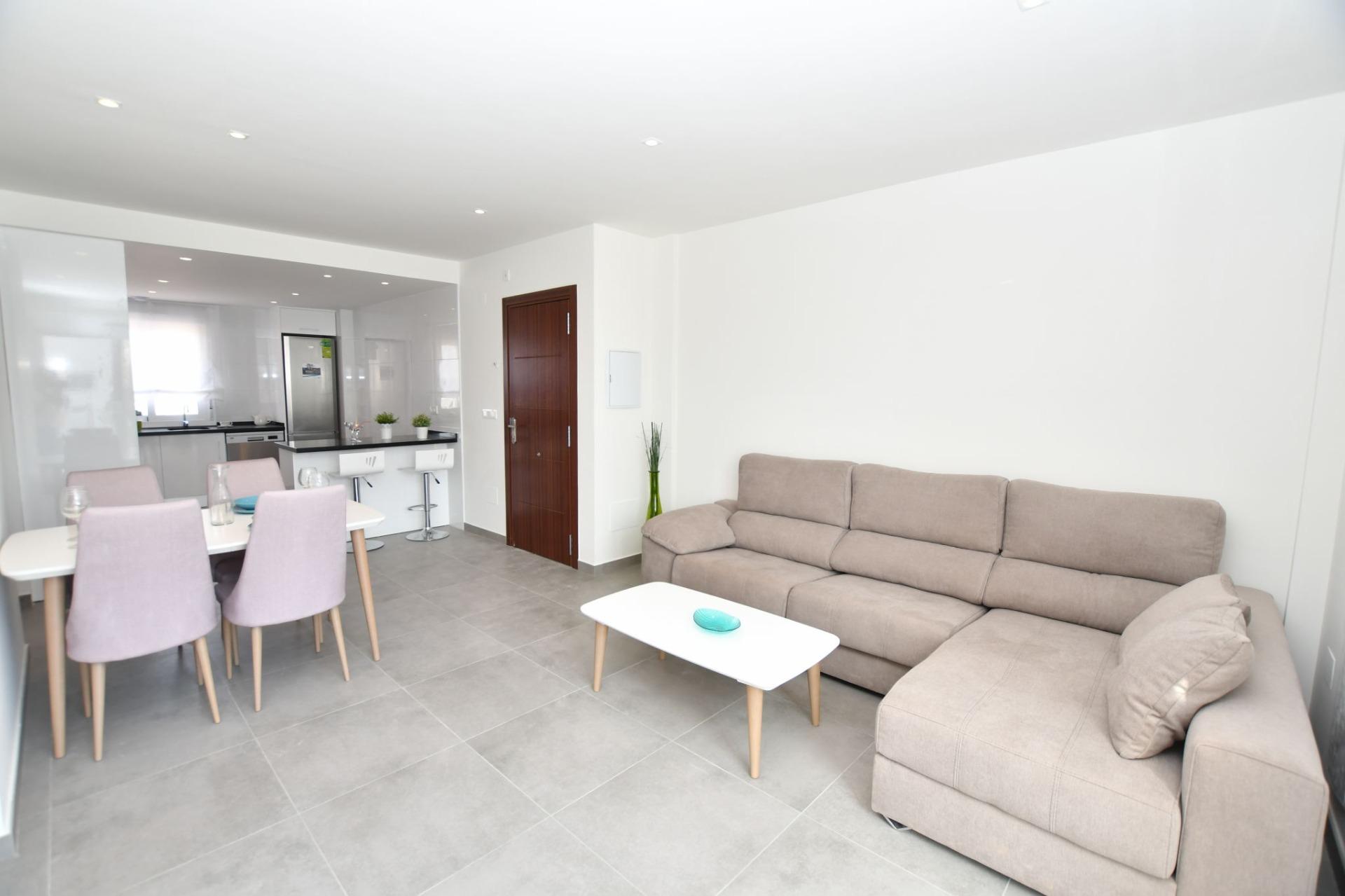 New Build 2 Bedroom Top Floor Apartment with Solarium and Sea Views for Sale in San Miguel de Salinas