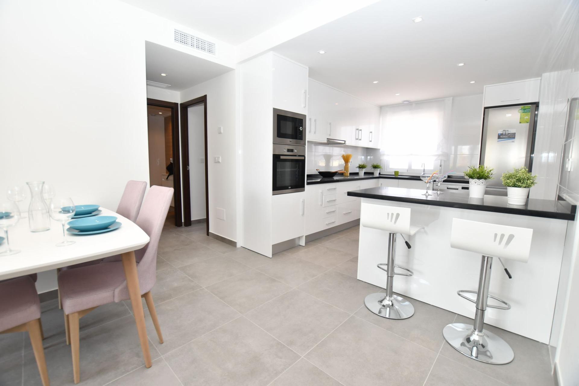 New Build 2 Bedroom Top Floor Apartment with Solarium and Sea Views for Sale in San Miguel de Salinas