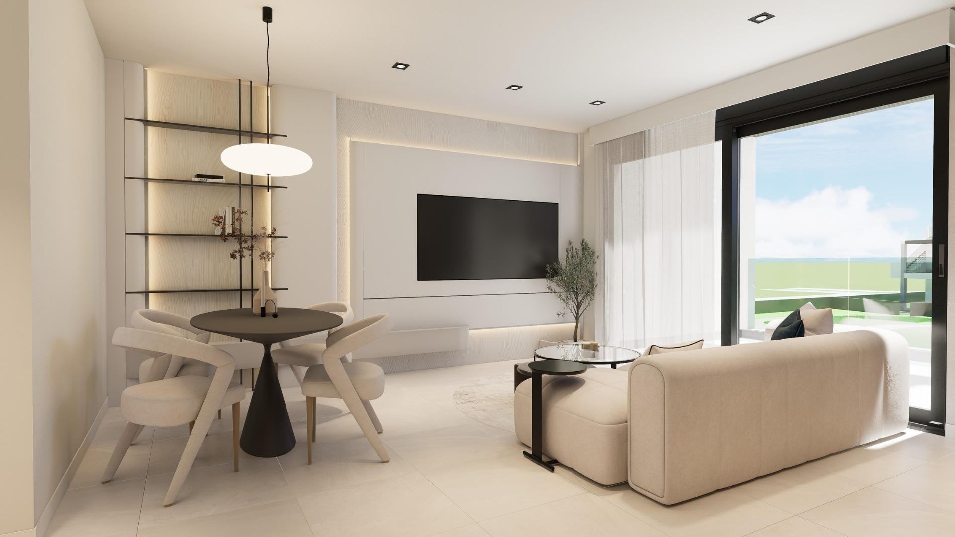 Modern New Build 2 Bedroom Ground Floor Apartment with Private Garden for Sale in Pilar de la Horadada