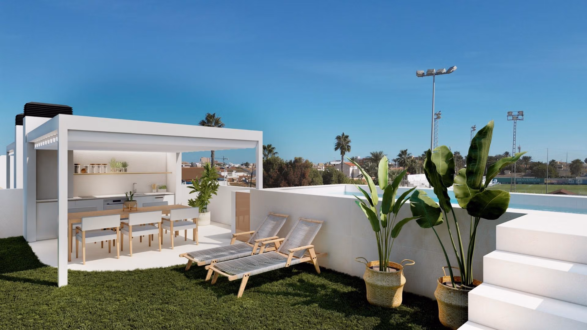 Charmig nybyggd markplanslägenhet med 2 sovrum och privat pool till salu i Lo Pagán, San Pedro del Pinatar