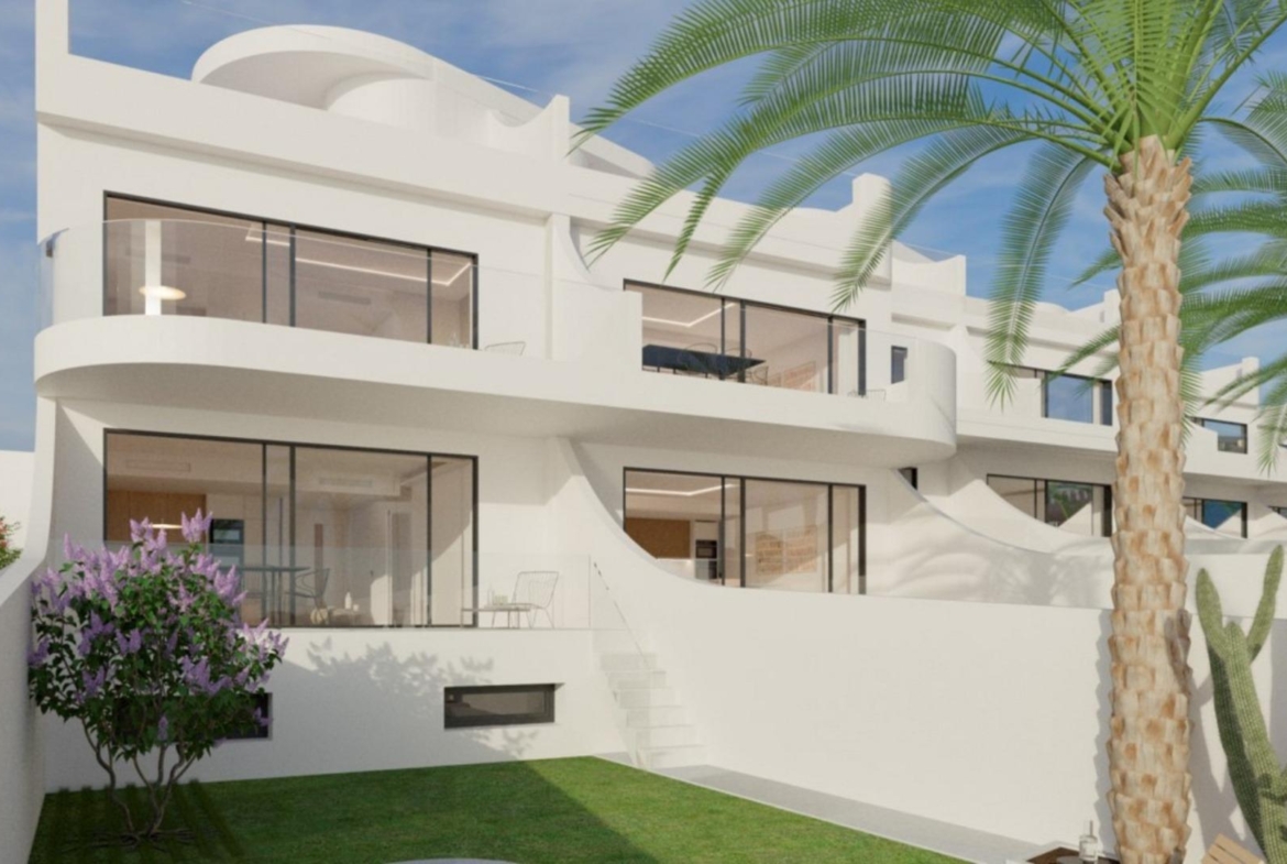 Modern luxury top floor apartment with spacious terraces and sea views in sunlit La Mata, Torrevieja.