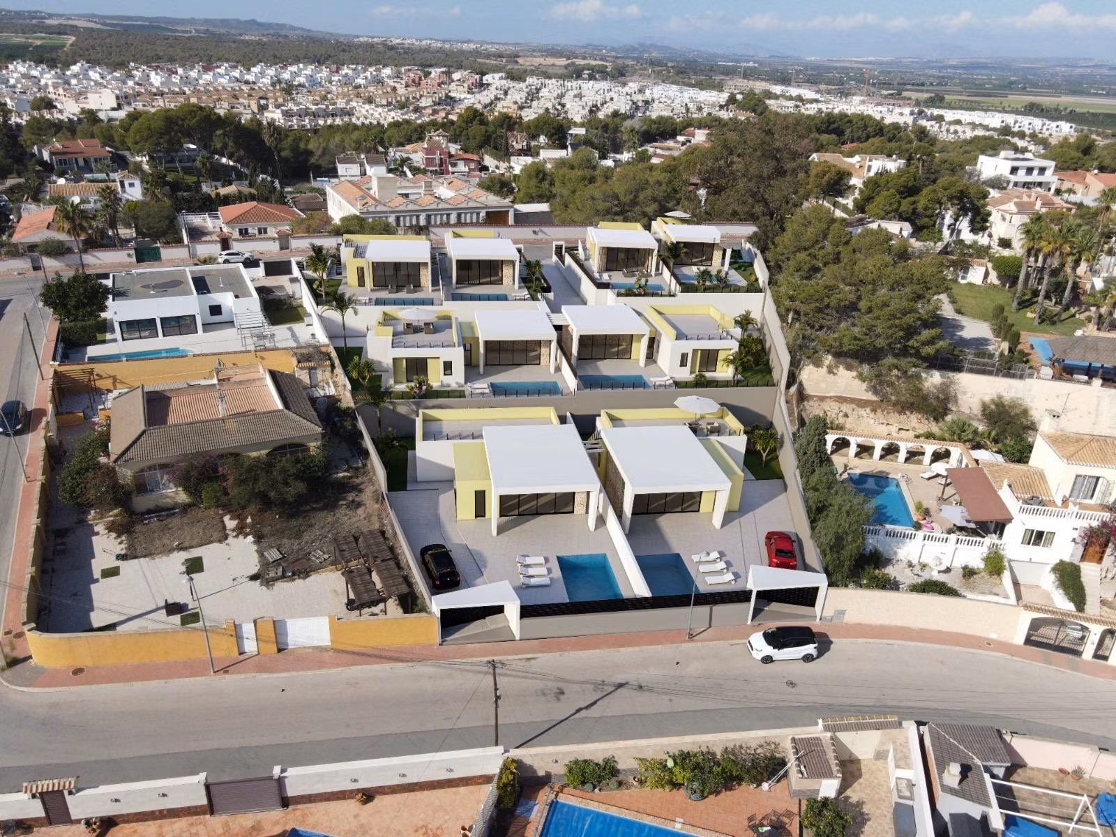 New-Build-One-Story-Villas-with-Private-Pool-in-Torrevieja-45 Modern single-storey villas with private pools and spacious terraces in sun-drenched Los Balcones, Torrevieja.