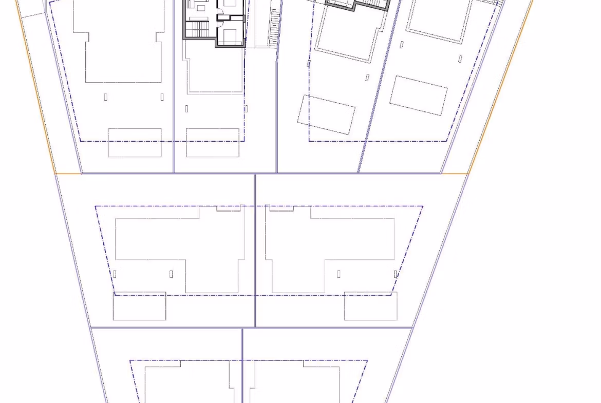 Architectural blueprint of spacious key-ready single-storey villas with private pools in Los Balcones, Torrevieja.
