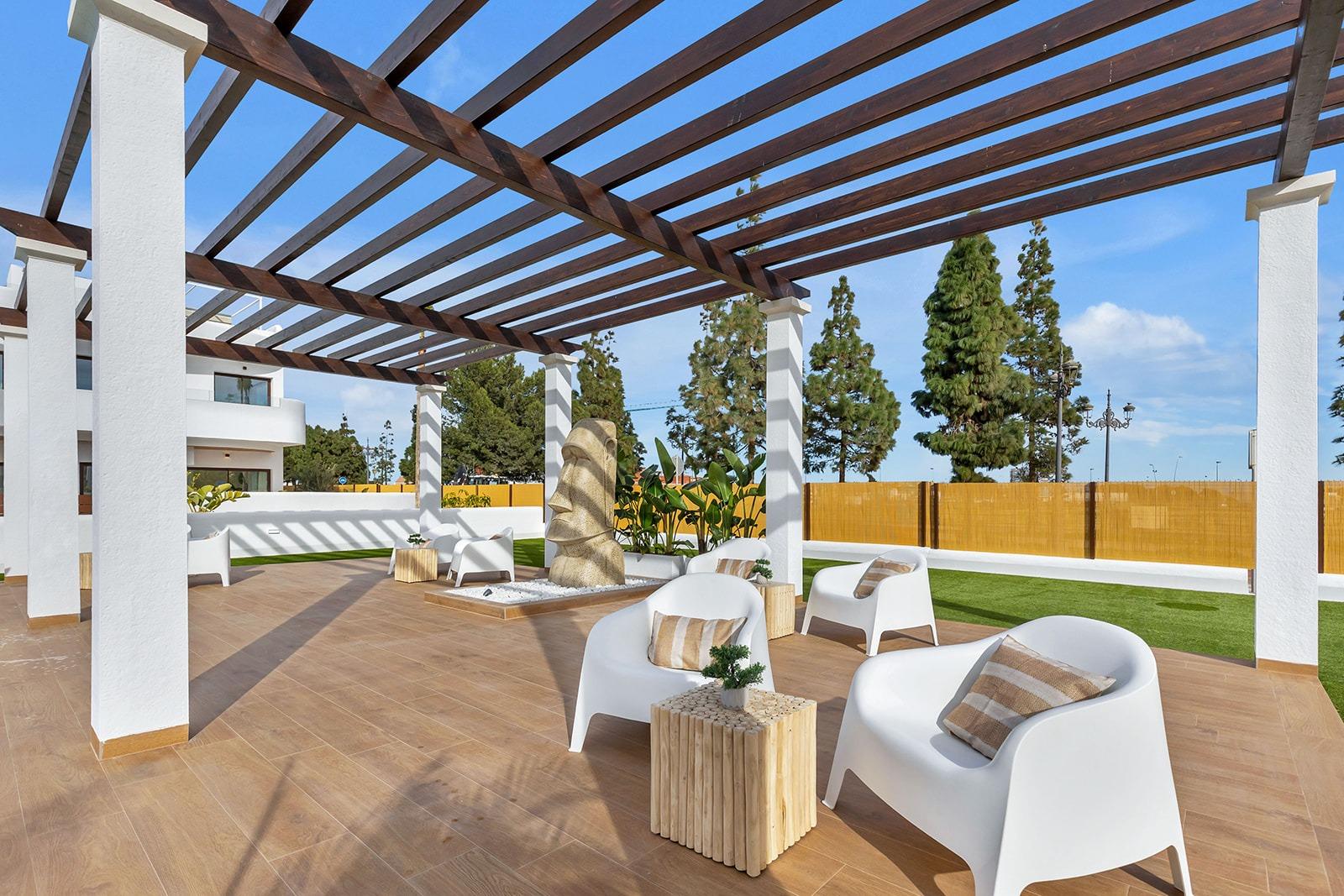 New-Build-Residential-Complex-Near-Serena-Golf-and-the-Mar-Menor-in-Los-Alcazares-14 Imponujący nowy bungalow na piętrze z 3 sypialniami i solarium na sprzedaż w Los Alcázares