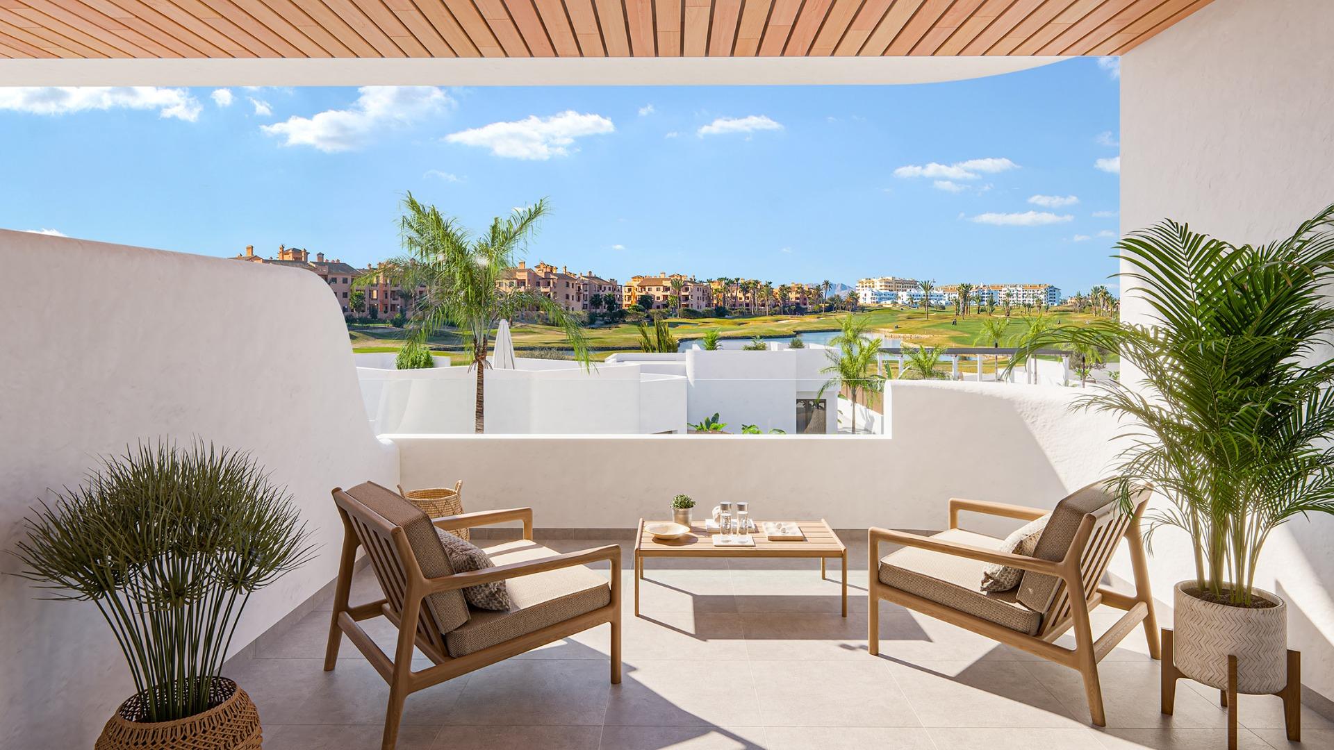 Luminoso apartamento de obra nueva en planta baja con 2 dormitorios y jardín en venta en Los Alcázares