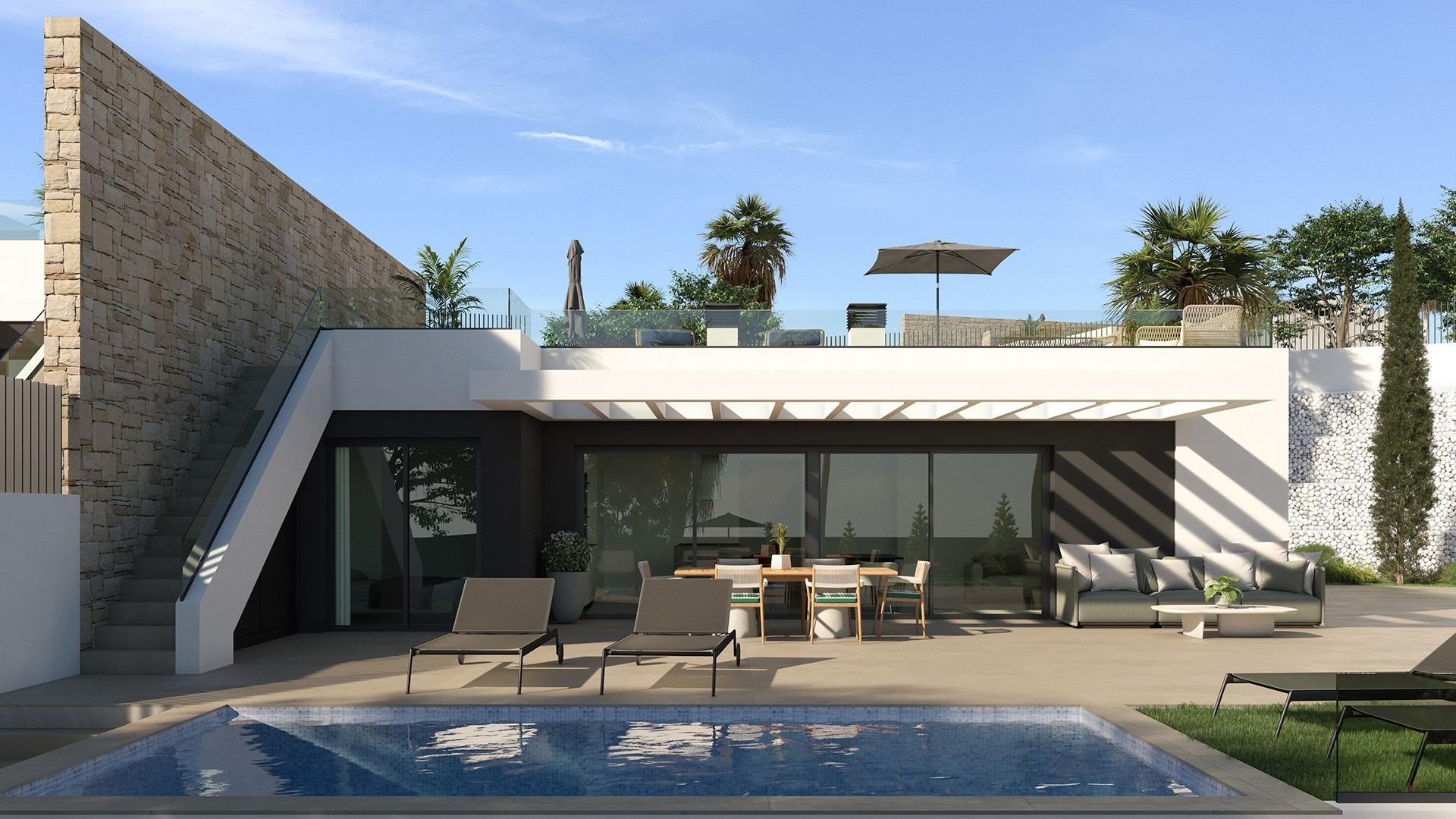 Nybyggd enplansvilla med privat pool till salu i Mutxamel, Costa Blanca