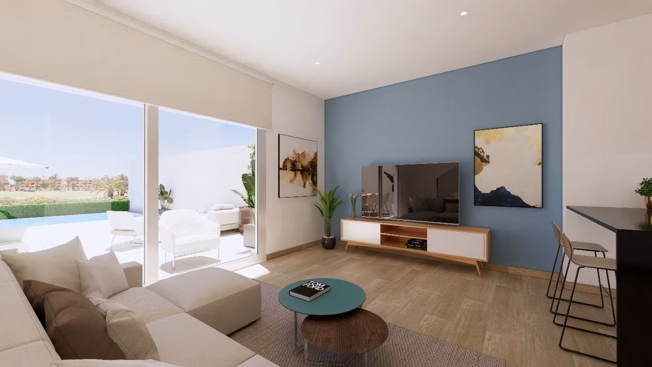 New-Build-Townhouses-on-the-Frontline-of-La-Serena-Golf-in-Los-Alcazares-11 Affordable Новостроящ се 3 спални таунхаус с частен басейн on Frontline La Serena Golf за продажба в Los Alcázares