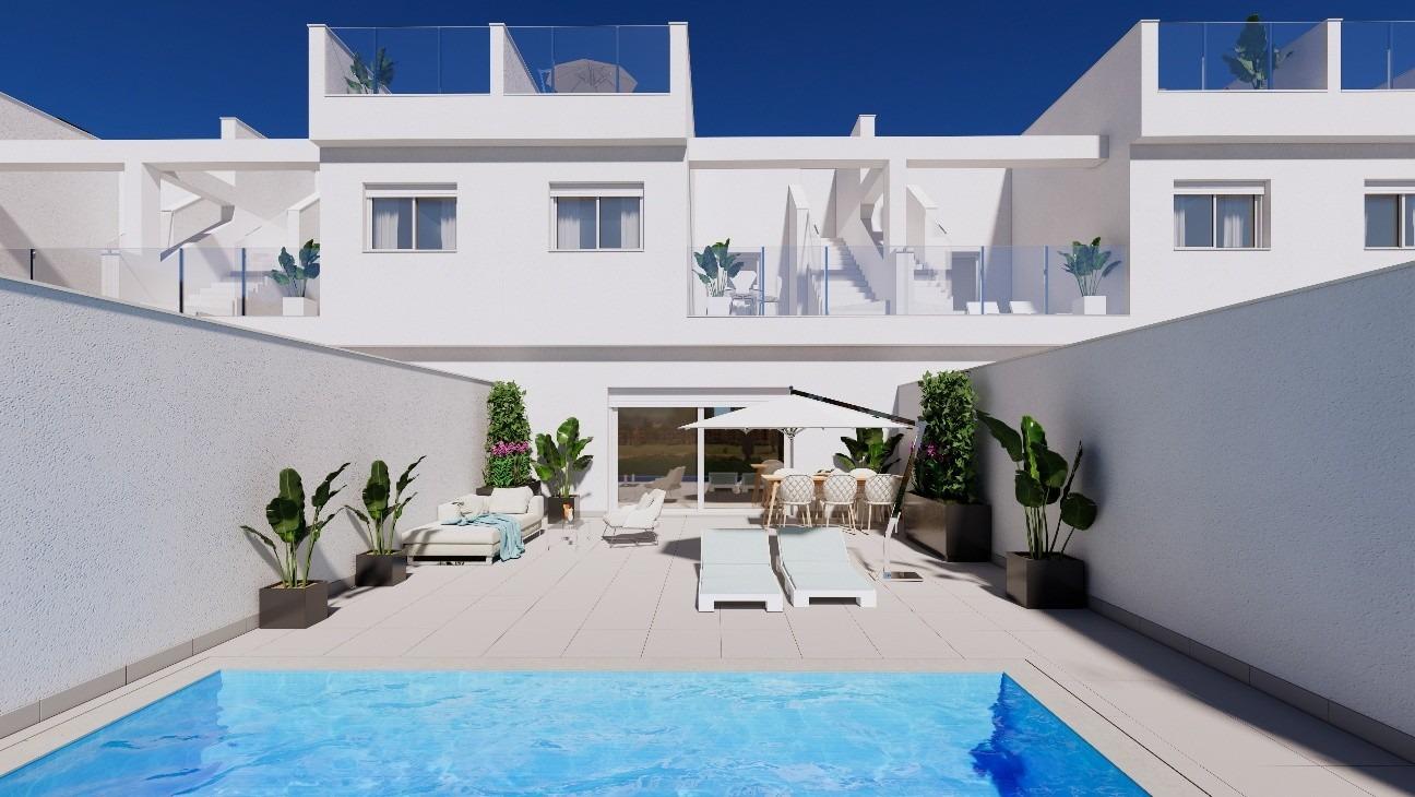 New-Build-Townhouses-on-the-Frontline-of-La-Serena-Golf-in-Los-Alcazares-15 Affordable New Build 3 Bedroom Townhouse with Private Pool on Frontline La Serena Golf for Sale in Los Alcázares