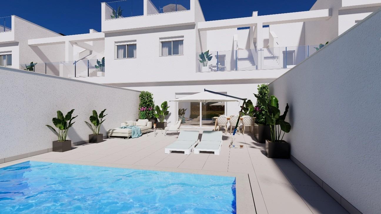 New-Build-Townhouses-on-the-Frontline-of-La-Serena-Golf-in-Los-Alcazares-19 Affordable New Build 3 Bedroom Townhouse with Private Pool on Frontline La Serena Golf for Sale in Los Alcázares