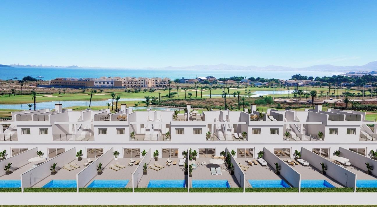 New-Build-Townhouses-on-the-Frontline-of-La-Serena-Golf-in-Los-Alcazares-20 Affordable New Build 3 Bedroom Townhouse with Private Pool on Frontline La Serena Golf for Sale in Los Alcázares