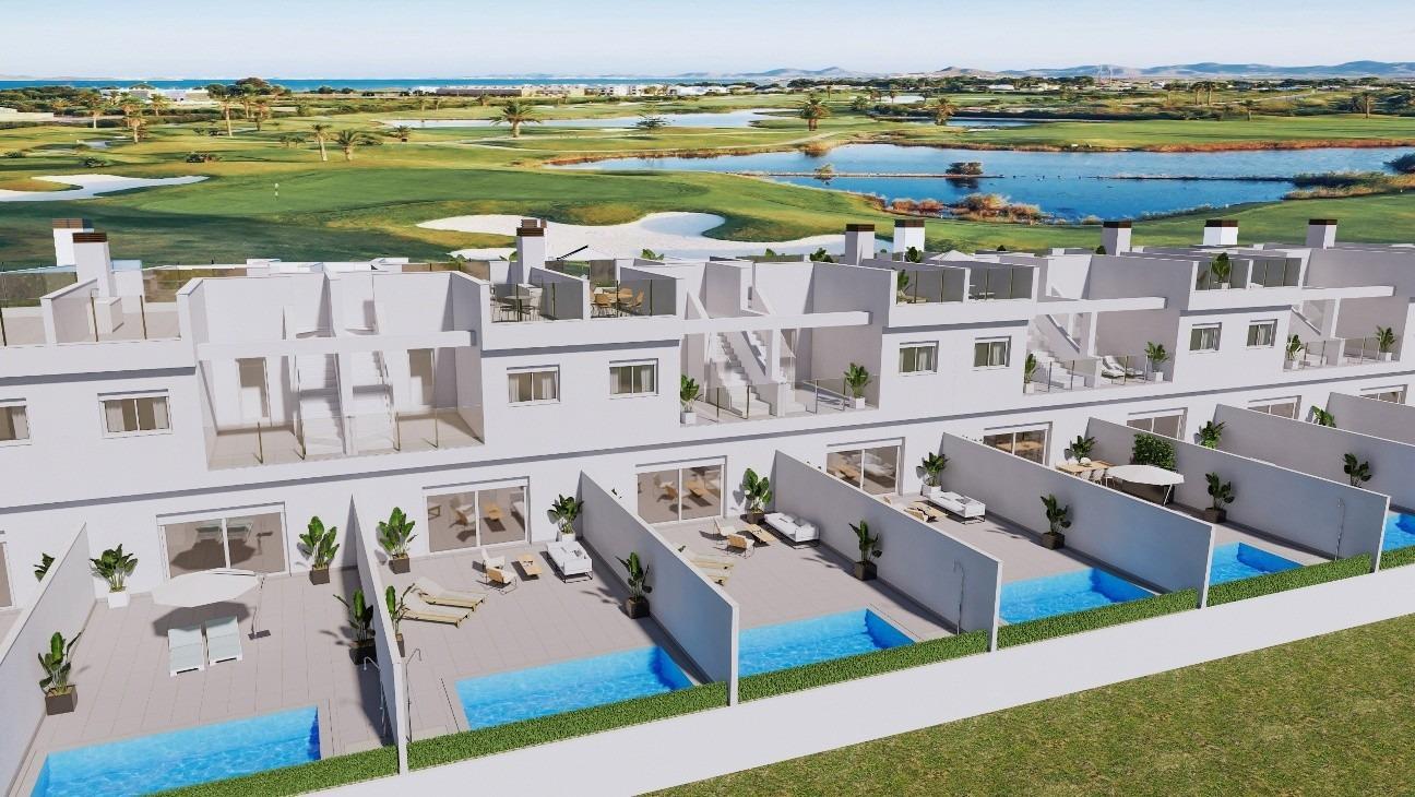 New-Build-Townhouses-on-the-Frontline-of-La-Serena-Golf-in-Los-Alcazares-21 Affordable New Build 3 Bedroom Townhouse with Private Pool on Frontline La Serena Golf for Sale in Los Alcázares