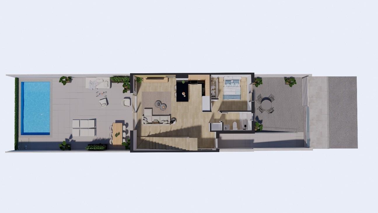 New-Build-Townhouses-on-the-Frontline-of-La-Serena-Golf-in-Los-Alcazares-25 Affordable New Build 3 Bedroom Townhouse with Private Pool on Frontline La Serena Golf for Sale in Los Alcázares