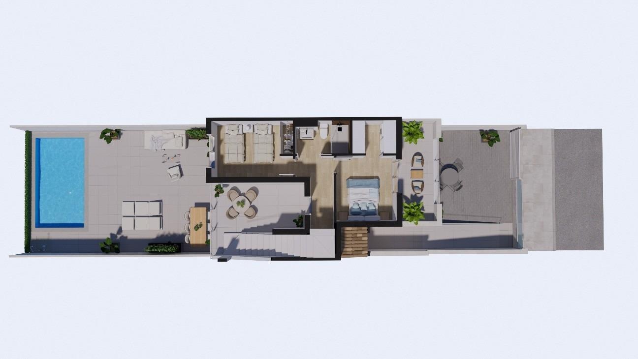 New-Build-Townhouses-on-the-Frontline-of-La-Serena-Golf-in-Los-Alcazares-26 Affordable New Build 3 Bedroom Townhouse with Private Pool on Frontline La Serena Golf for Sale in Los Alcázares