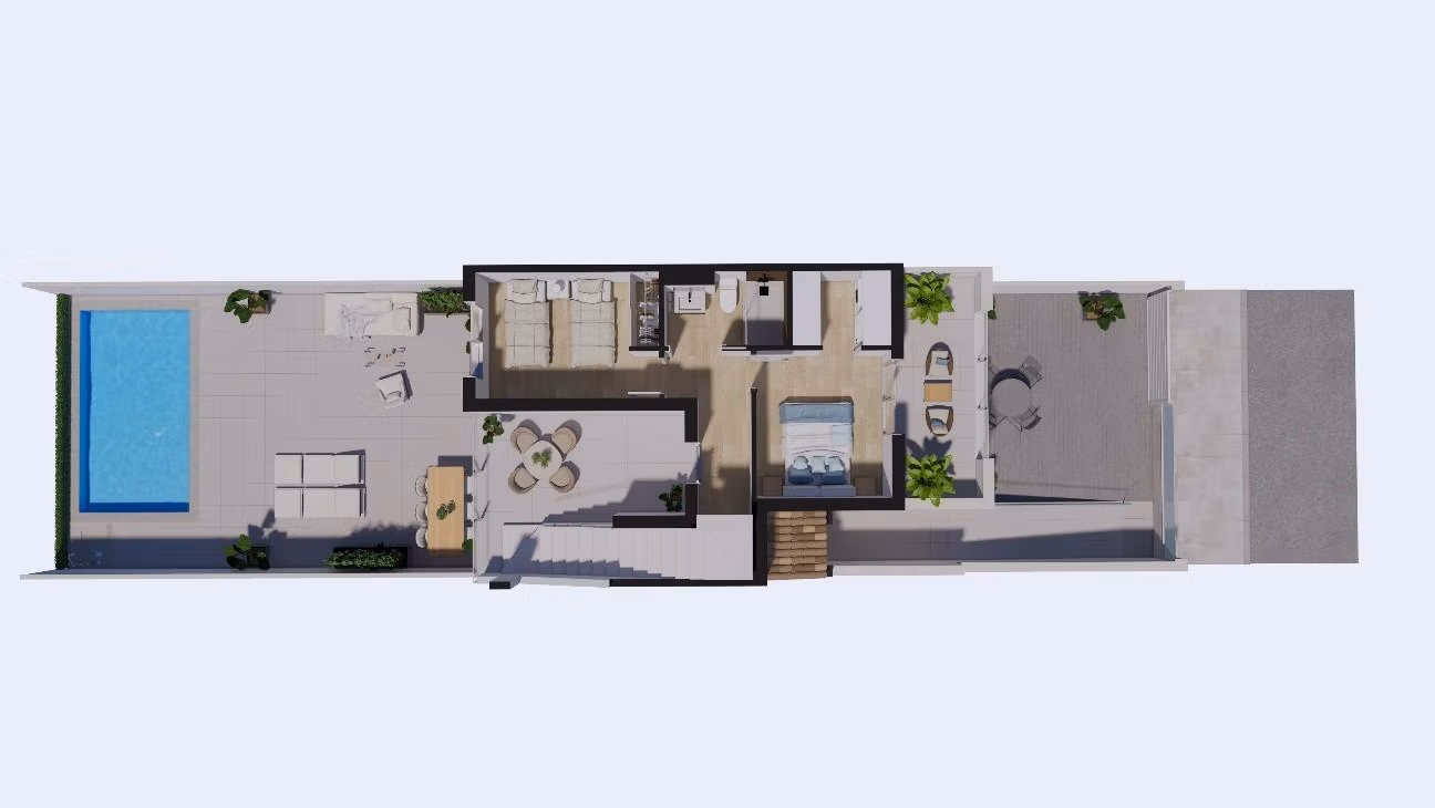 New-Build-Townhouses-on-the-Frontline-of-La-Serena-Golf-in-Los-Alcazares-26 Affordable Новостроящ се 3 спални таунхаус с частен басейн on Frontline La Serena Golf за продажба в Los Alcázares
