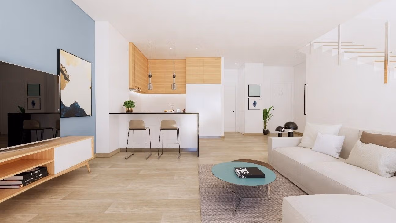 New-Build-Townhouses-on-the-Frontline-of-La-Serena-Golf-in-Los-Alcazares-6 Affordable Новостроящ се 3 спални таунхаус с частен басейн on Frontline La Serena Golf за продажба в Los Alcázares