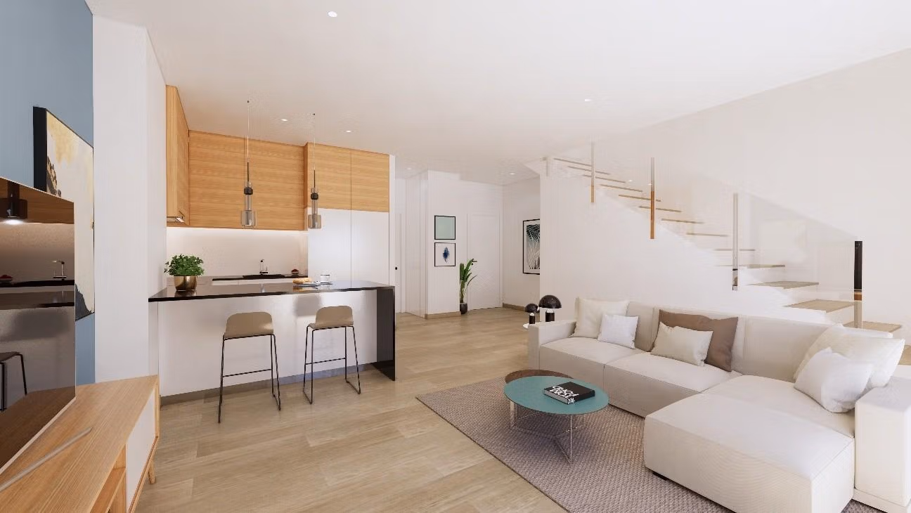 New-Build-Townhouses-on-the-Frontline-of-La-Serena-Golf-in-Los-Alcazares-7 Affordable Новостроящ се 3 спални таунхаус с частен басейн on Frontline La Serena Golf за продажба в Los Alcázares