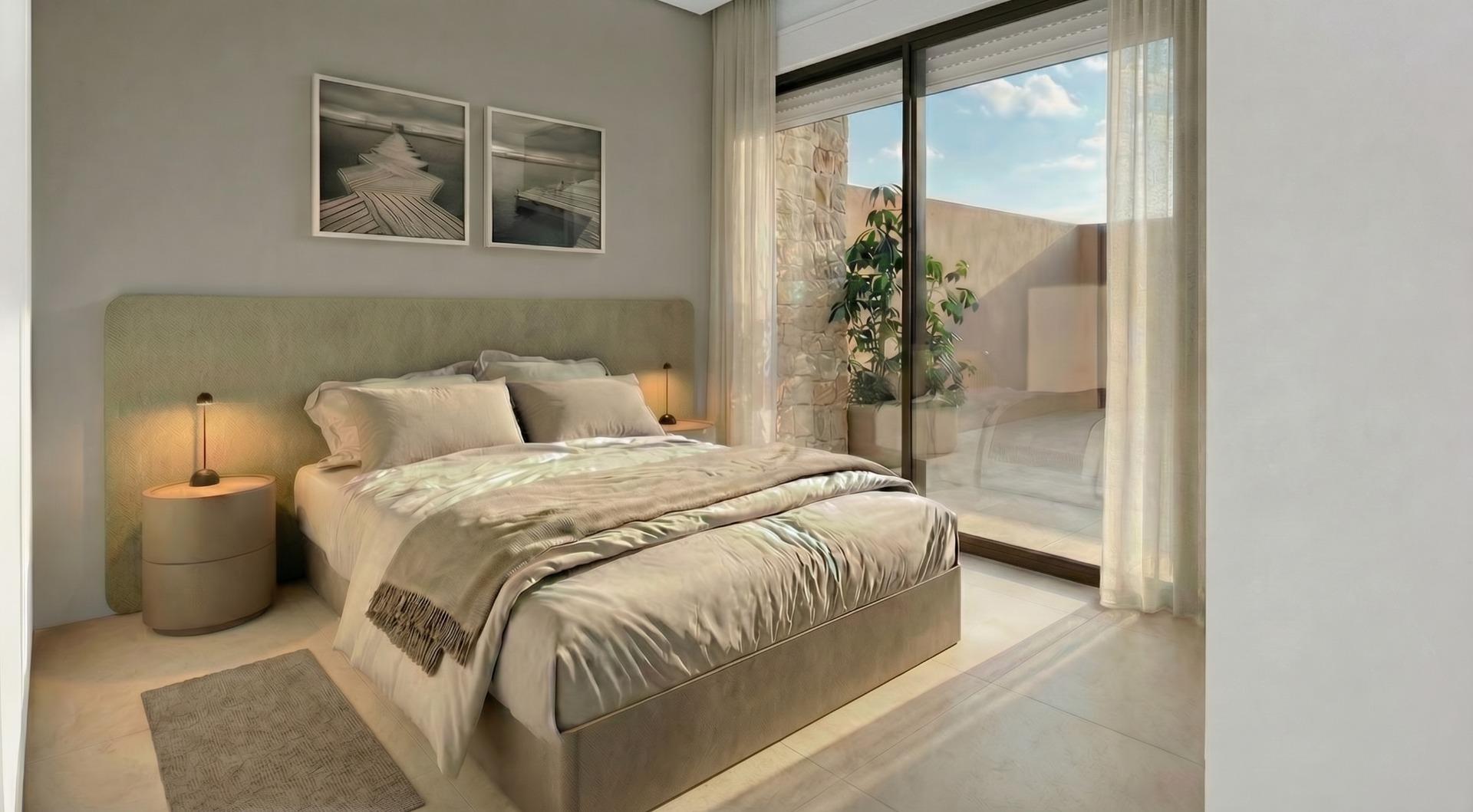 Terracotta-Toned New Build 2 Bedroom Villa with Private Pool for Sale in El Alba Mediterranean Resort, Torre Pacheco, Murcia