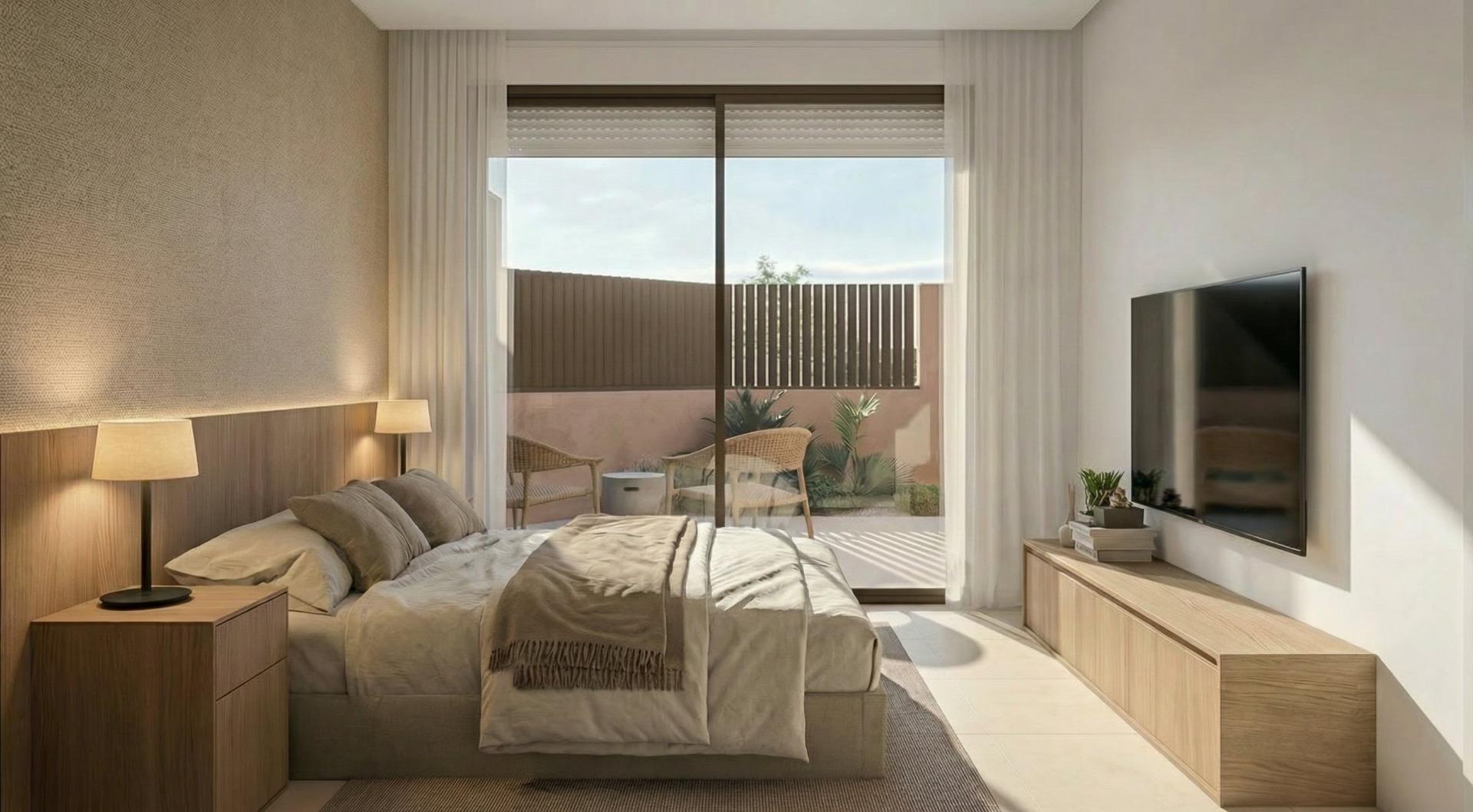 Terracotta-Toned New Build 2 Bedroom Villa with Private Pool for Sale in El Alba Mediterranean Resort, Torre Pacheco, Murcia